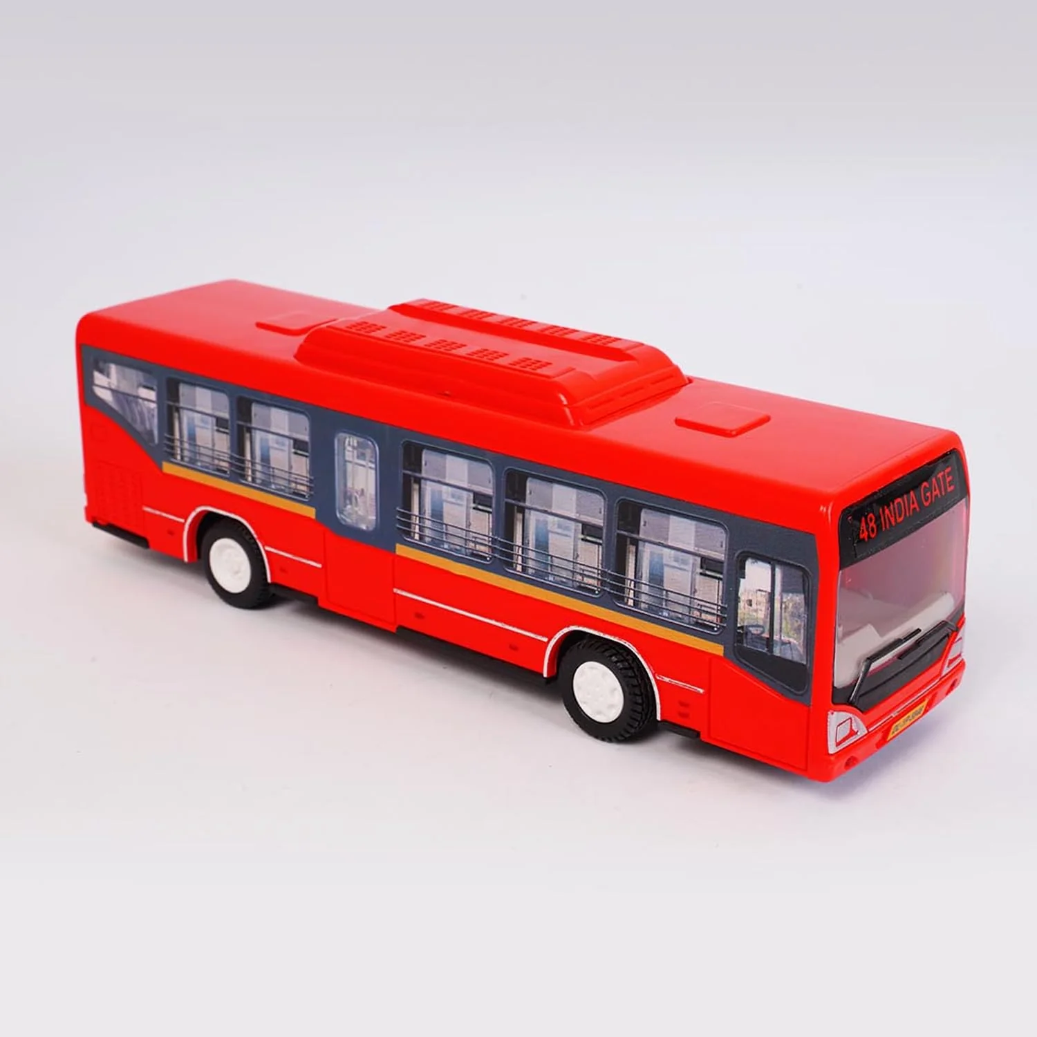 Centy Low Floor Bus Toy Pull Back Action & Realistic Design Miniature Plastic Vehicle Toys Multicolor - Image 3