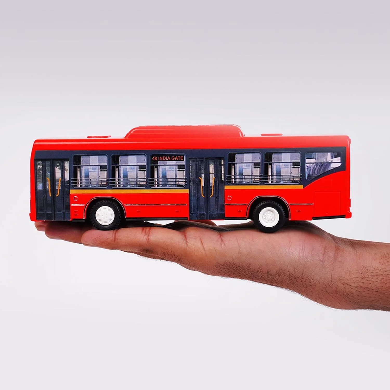 Centy Low Floor Bus Toy Pull Back Action & Realistic Design Miniature Plastic Vehicle Toys Multicolor - Image 4