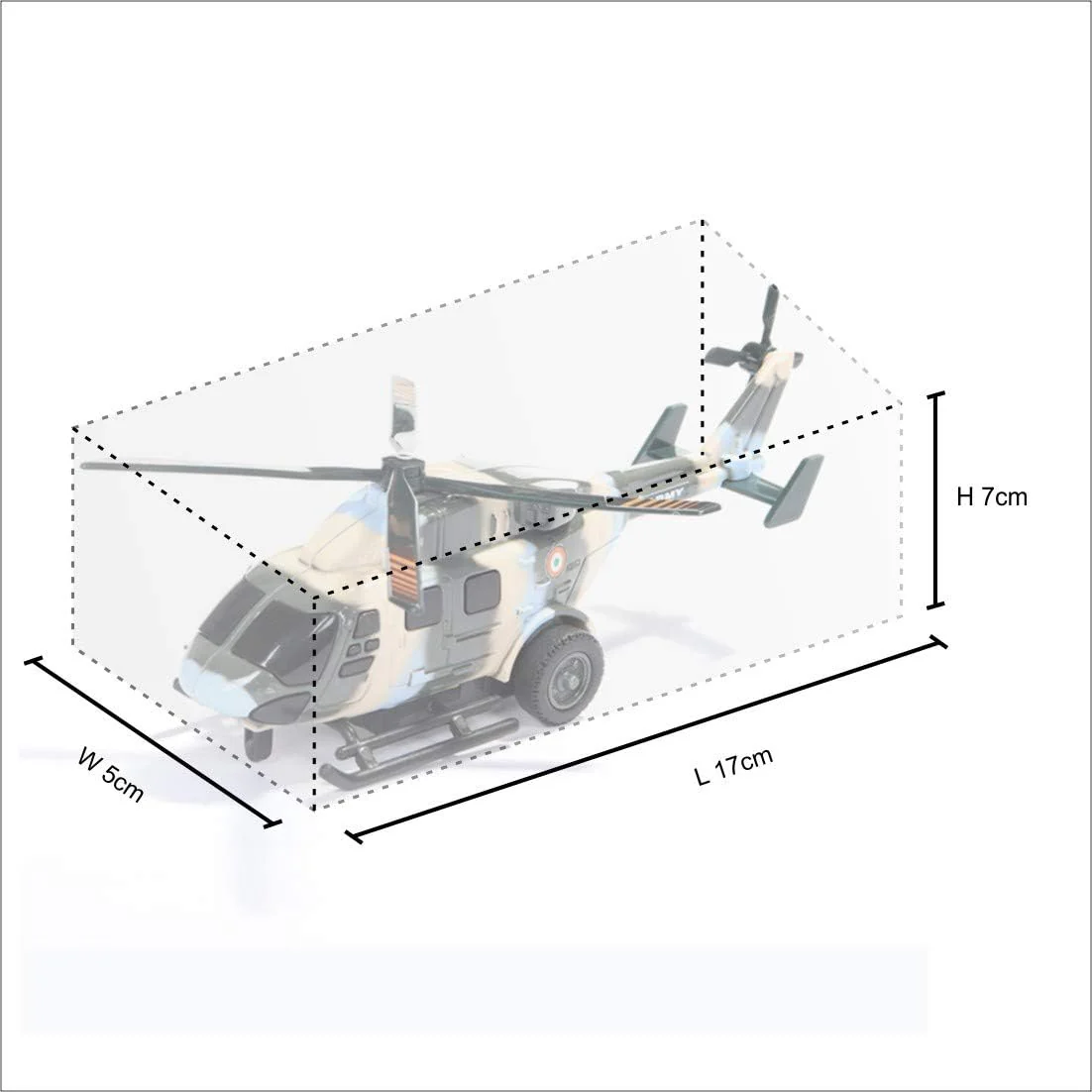 Centy Toy Dhruv Helicopter with Rotating Propeller Pull Back - Image 5