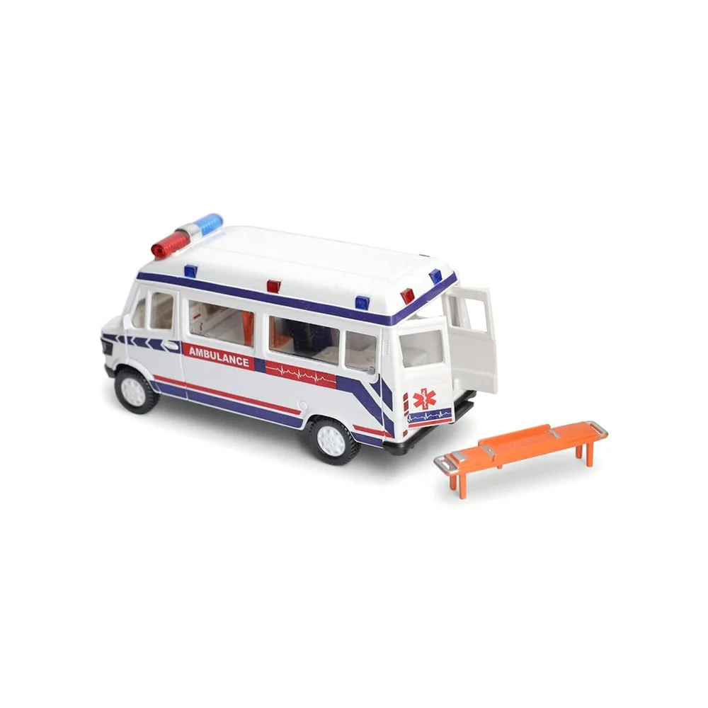Centy Toys Ambulance White with Openable Tail gate Detachable Stretcher Saline Stand Oxygen Cylinder Pull Back Action - Image 5