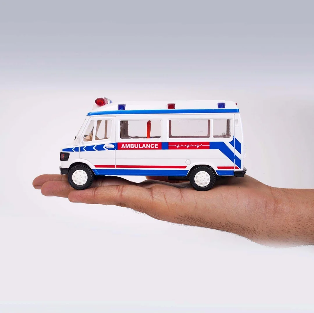 Centy Toys Ambulance White with Openable Tail gate Detachable Stretcher Saline Stand Oxygen Cylinder Pull Back Action - Image 9