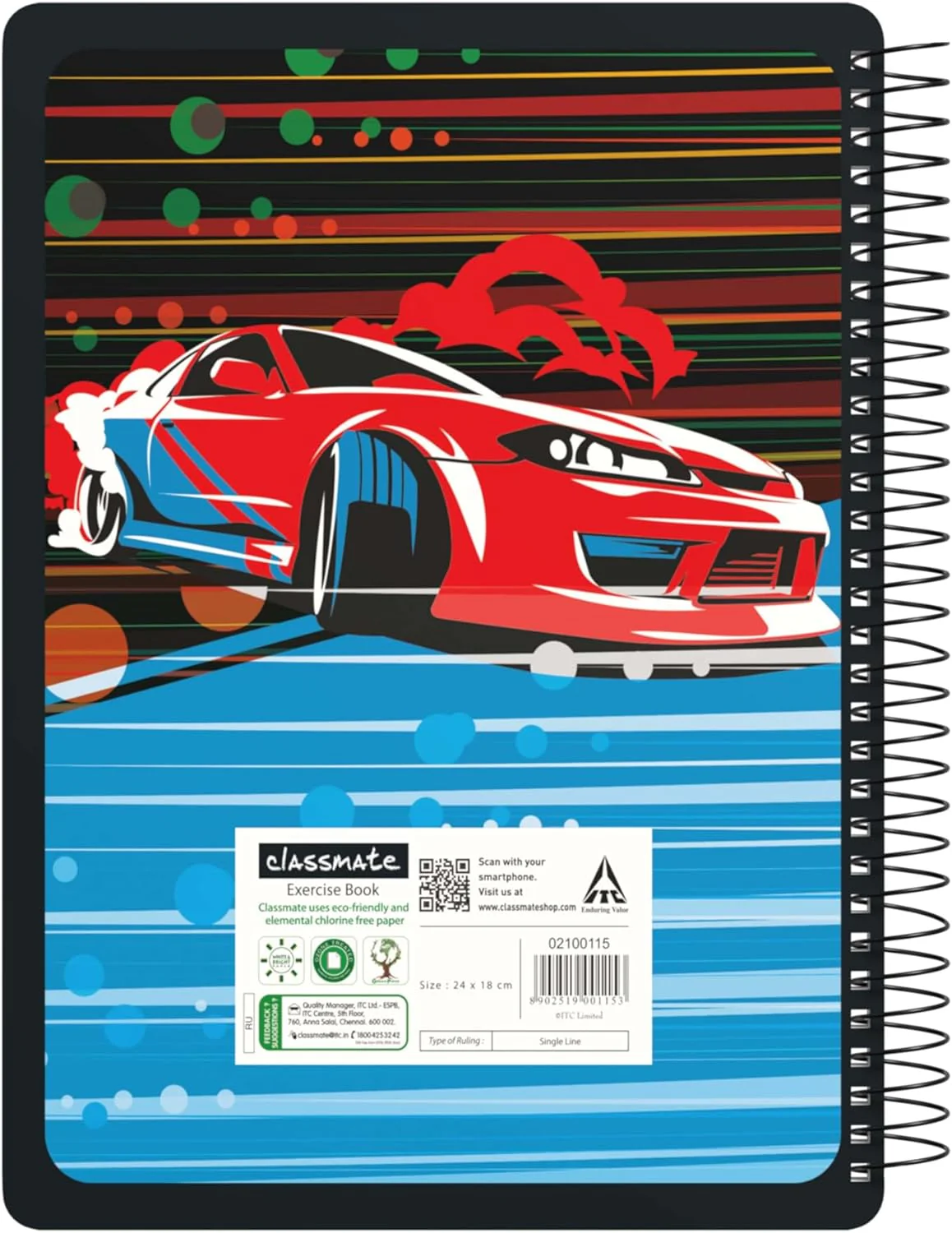 Classmate Pulse Spiral Notebook - 240 mm x 180 mm, Soft Cover, Ruled - 200 Pages - Image 6