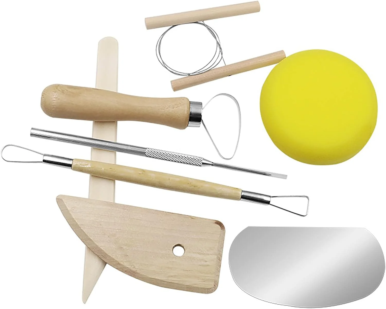 Clay Tool Set Wooden Pottery Clay Sculpture Carving Tool 8 Piece Set Beginner DIY Making Modeling Carving - Image 7