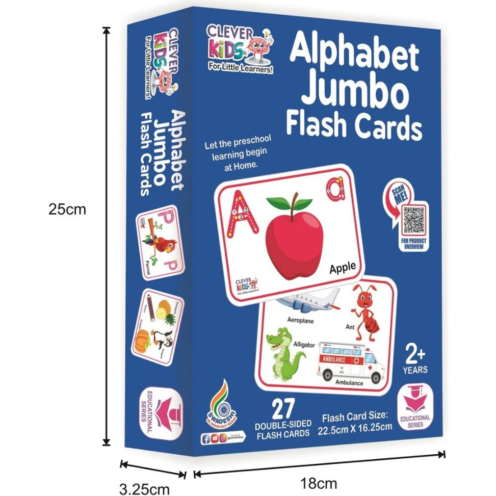 Clever Kids Alphabet Flash Card Double Sided, Preschool to Kindergarten, ABCs, Uppercase and Lowercase Letters, Spelling, Educational Learning for Kids 2 + - Image 5