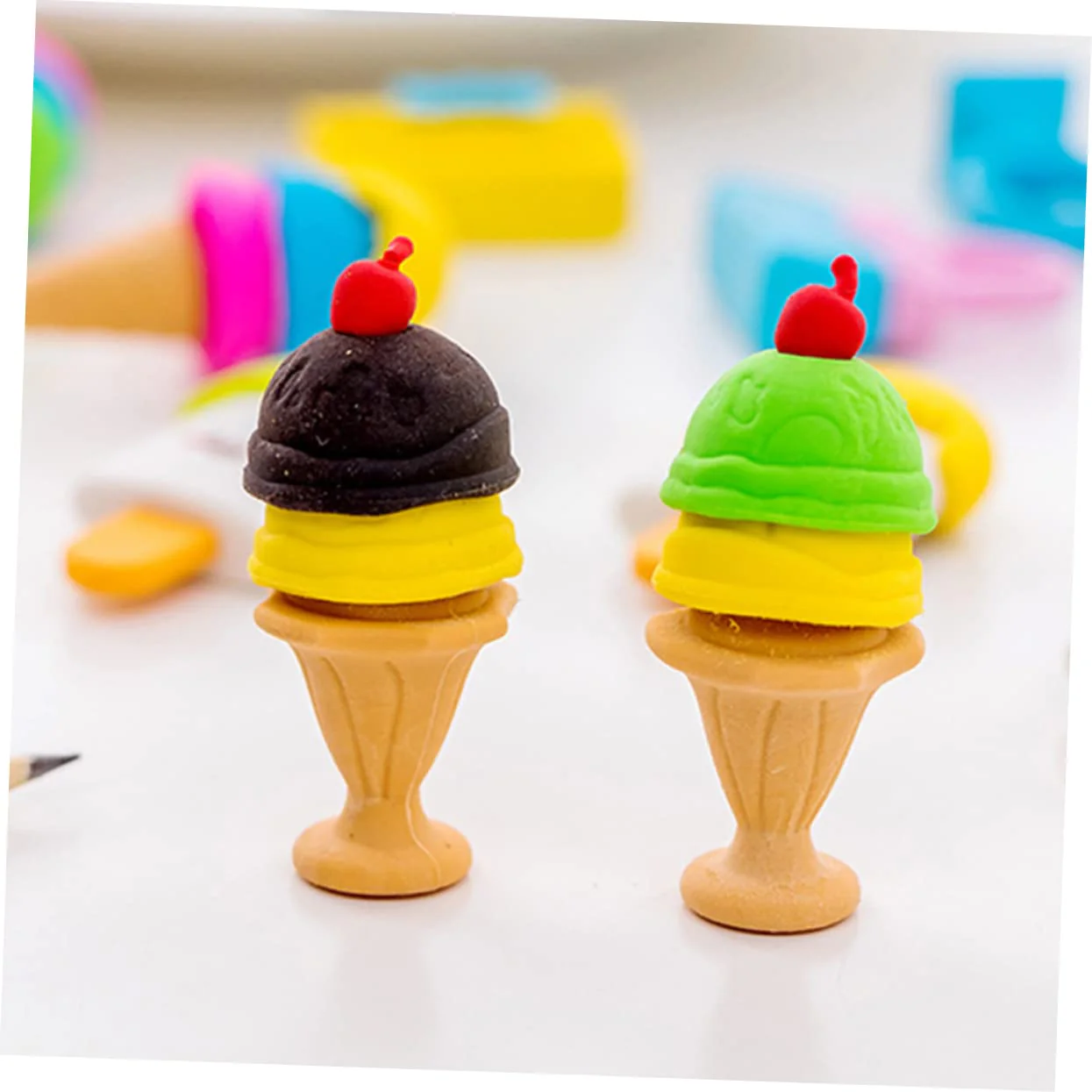 Cone Mini 3D Food Erasers Small Eraser Eggs Pencils for Kids Food TPR Accessories Pencil Portable Pencil Erasers ice Cream Student Dessert Puzzle Kids Toys - Image 5