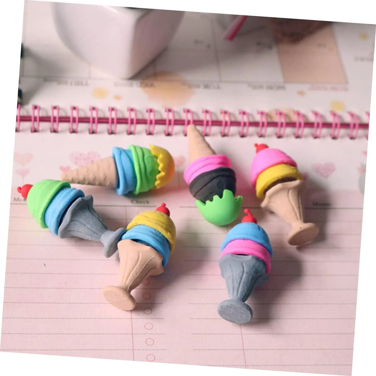 Cone Mini 3D Food Erasers Small Eraser Eggs Pencils for Kids Food TPR Accessories Pencil Portable Pencil Erasers ice Cream Student Dessert Puzzle Kids Toys - Image 8