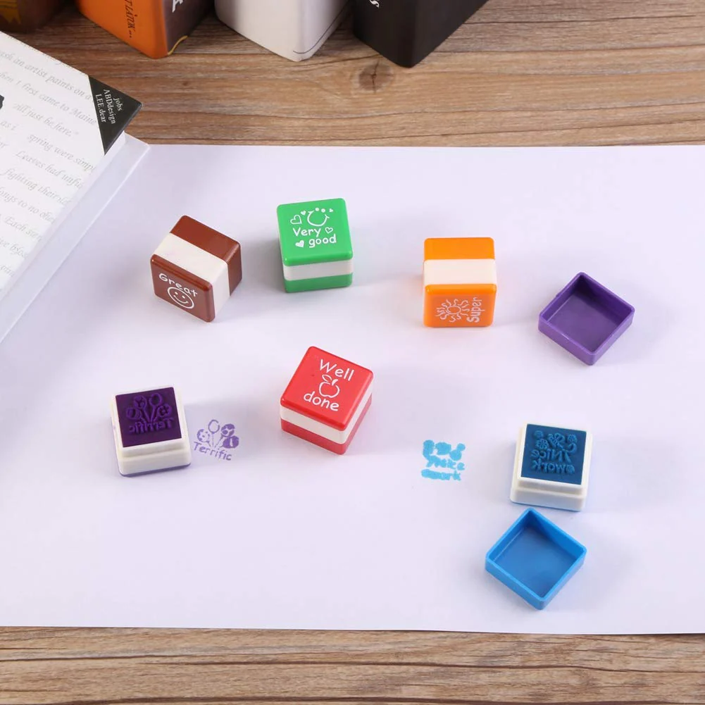 Creative Self Inking DIY Stamp Cute Motivation Diary Stamps DIY Praise for Teacher - Image 3