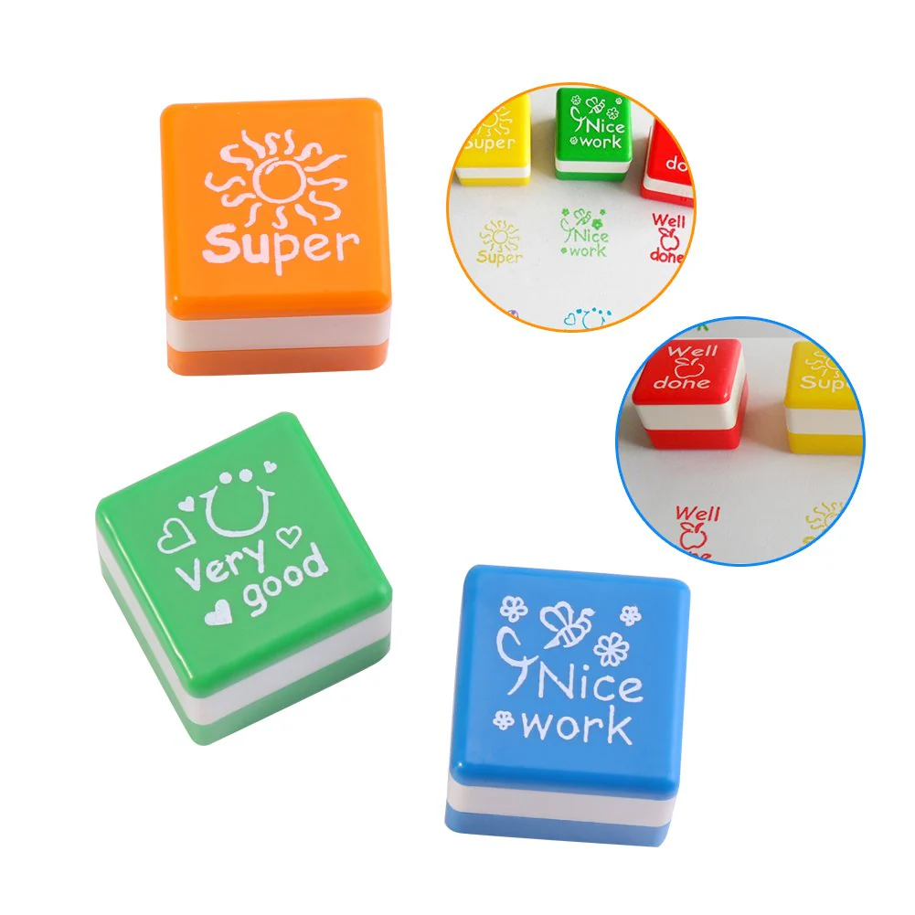Creative Self Inking DIY Stamp Cute Motivation Diary Stamps DIY Praise for Teacher - Image 5