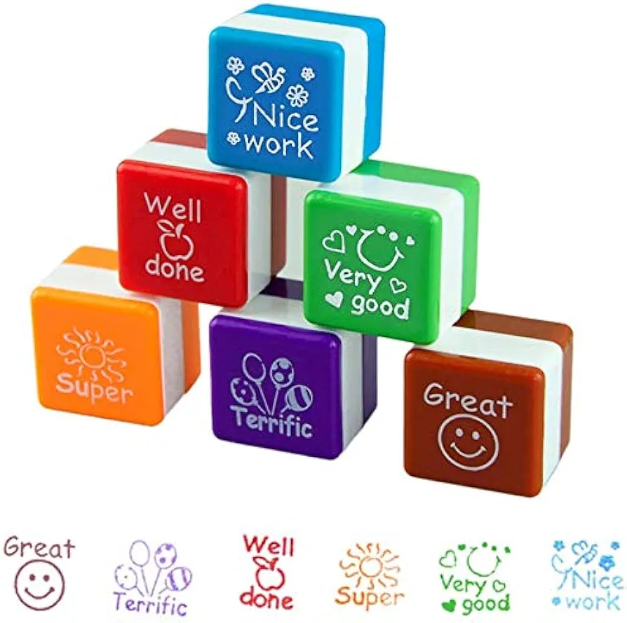 Creative Self Inking DIY Stamp Cute Motivation Diary Stamps DIY Praise for Teacher - Image 8