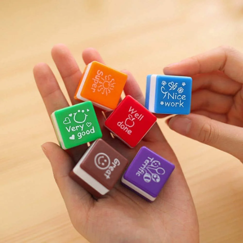 Creative Self Inking DIY Stamp Cute Motivation Diary Stamps DIY Praise for Teacher - Image 9