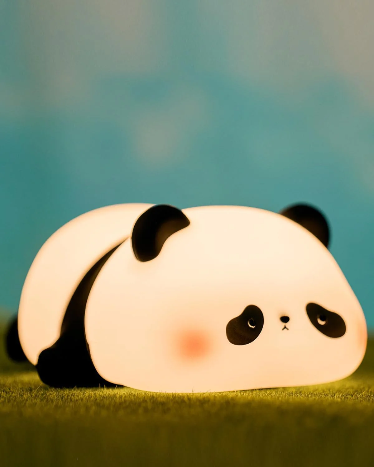 Cute Silicone Sleeping Panda Night Light, 3 Level Dimmable Squishy LED Beside Lamp for Kids Nursery, Rechargeable Novelty Animal Lamp, Breastfeeding Lamp for Baby & Toddlers (Sleeping Panda) - Image 7