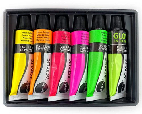 Daler Rowney Acrylic Neon & Glow Tube Set - Image 3