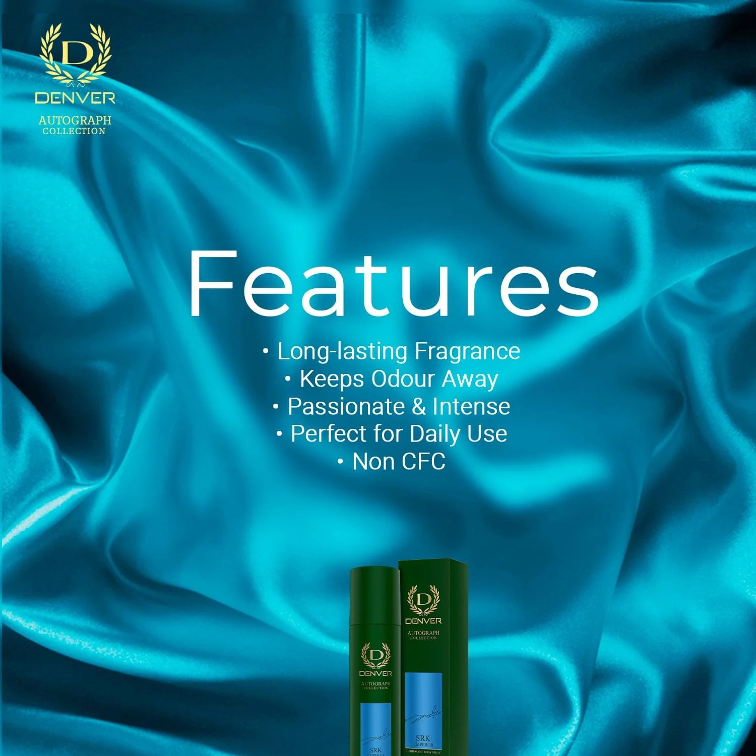 Denver Srk Emperor Deodorant Autograph Collection Deodorant Spray - For Men (140ML) Luxury Long Lasting Deo Body Spray - Image 3