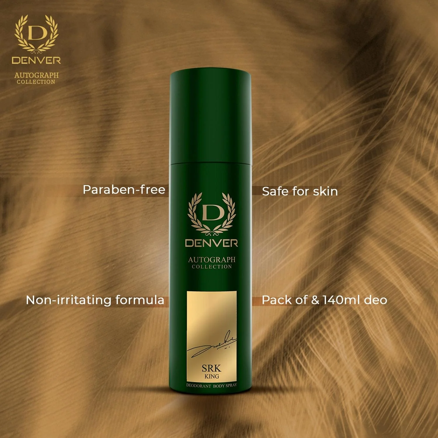 Denver SRK King Deodorant Autograph Collection - (140ML) Long Lasting Luxury Deo Spray - For Men - Image 4