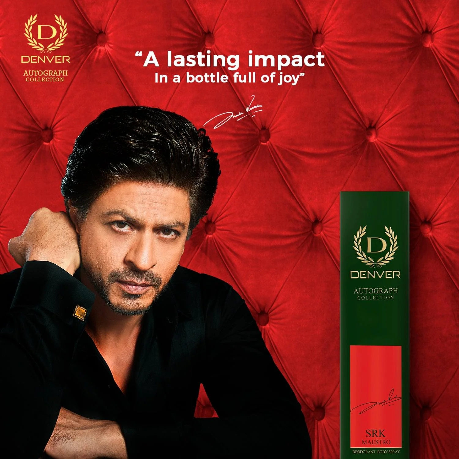 Denver Srk Maestro Autograph Collection Deodorant Spray - For Men (140ML) Long Lasting Luxury Deo Body Spray - Image 2