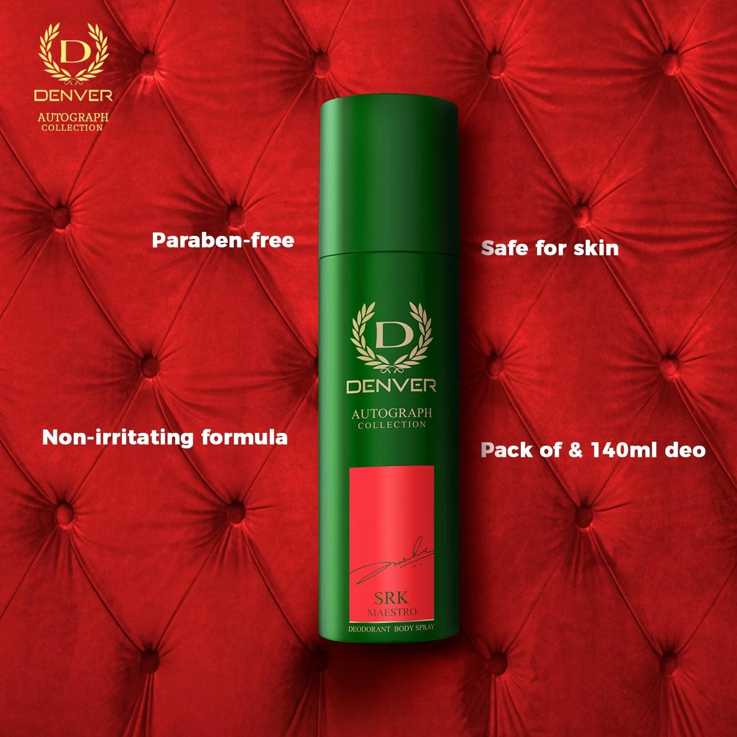Denver Srk Maestro Autograph Collection Deodorant Spray - For Men (140ML) Long Lasting Luxury Deo Body Spray - Image 4