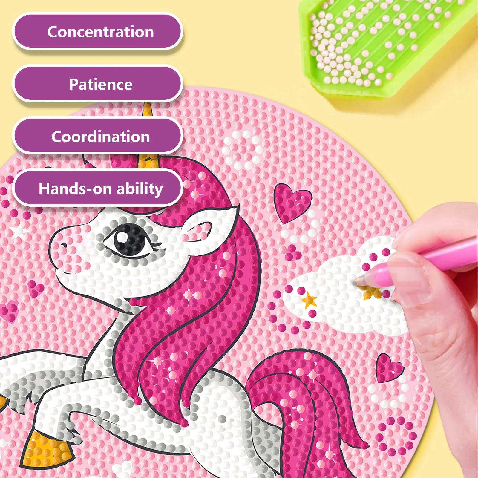 Diamond Painting Kit for Kids, Diamond Art Activity with 5D Gem Large 7.8 Inches DIY Arts and Crafts Gifts for Kids - Image 4
