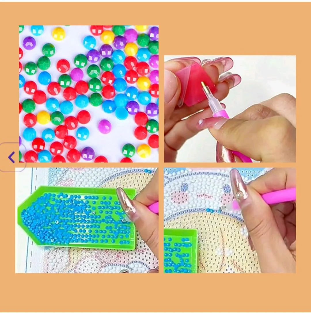 DIY 5D Diamond Painting Kit for Kids Rainbow Kitty Diamond Art Supplies Arts and Crafts Painting with Frame & Tool Kitty Diamond Painting Art Kits for Children DIY Desk Decor - Image 3