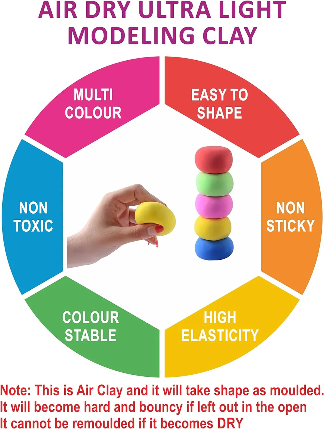 DIY Ultra-Light Air Drying Super Clay for Craft of 12 Colours Fluffy Foam Bouncing Clay for Kids - Image 6