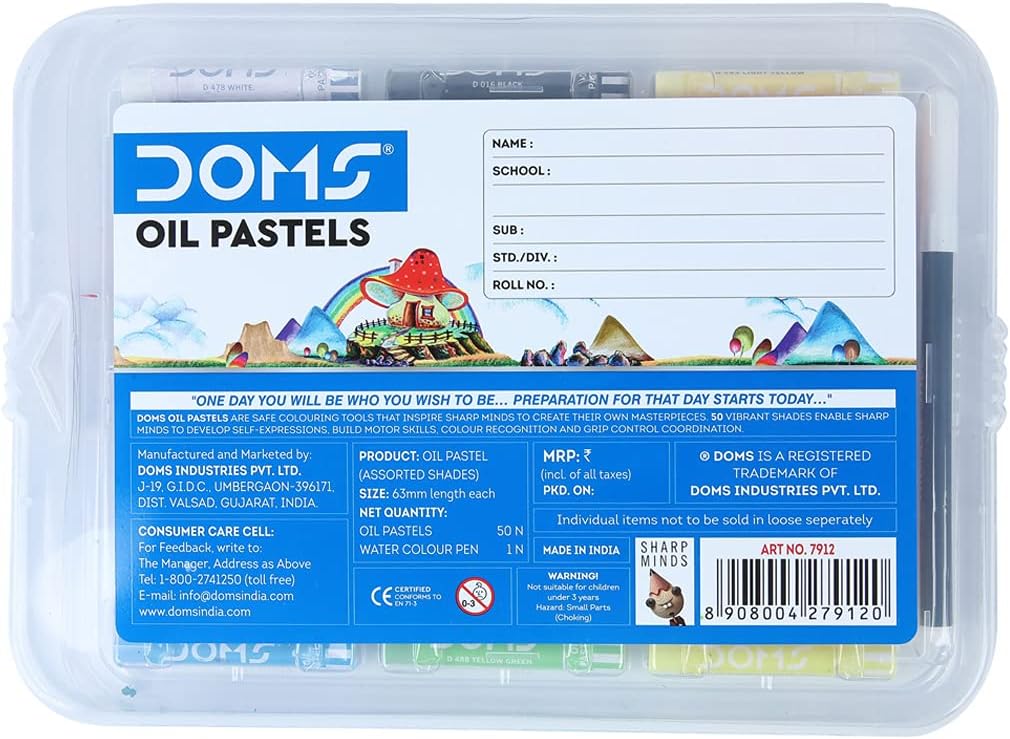 Doms 50 Shades Oil Pastel With Case|Smooth Color Intermixing For Better Effect|Bright&Intense Colors|Free Scrapping Tool|Non-Toxic&Safe For Childrens - Image 5