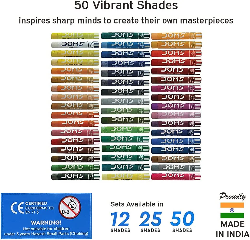 Doms Non-Toxic Oil Pastel Set in Plastic Case
- 25 Shades - Image 2