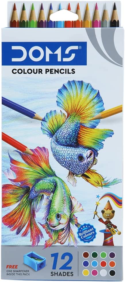 DOMS Non-Toxic Colour Pencil Set in Cardboard Box
- 12 Shades - Image 2