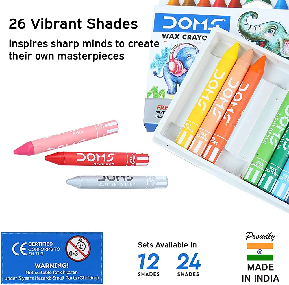 Doms Non-Toxic Jumbo Wax Crayon Set in Cardboard Box - Image 4