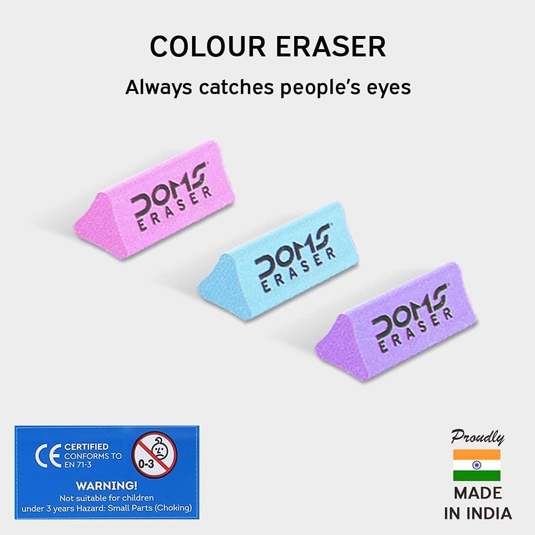 Doms Triangular Dust Free Fragrance Eraser Jar Pack | Clean, Dust Free & Good Erasing | Lesser Flakes & Non-Messy Erasing | Always Catches People's Eye | Pack of 50 Pieces - Image 6