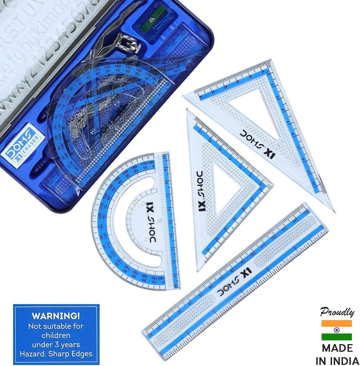 Doms X1 Premium Mathematical Drawing Instrument Box | Best In Class | Ensures Accuracy & Perfection | Geometry Box For Students | Set of 10 Instruments - Image 4
