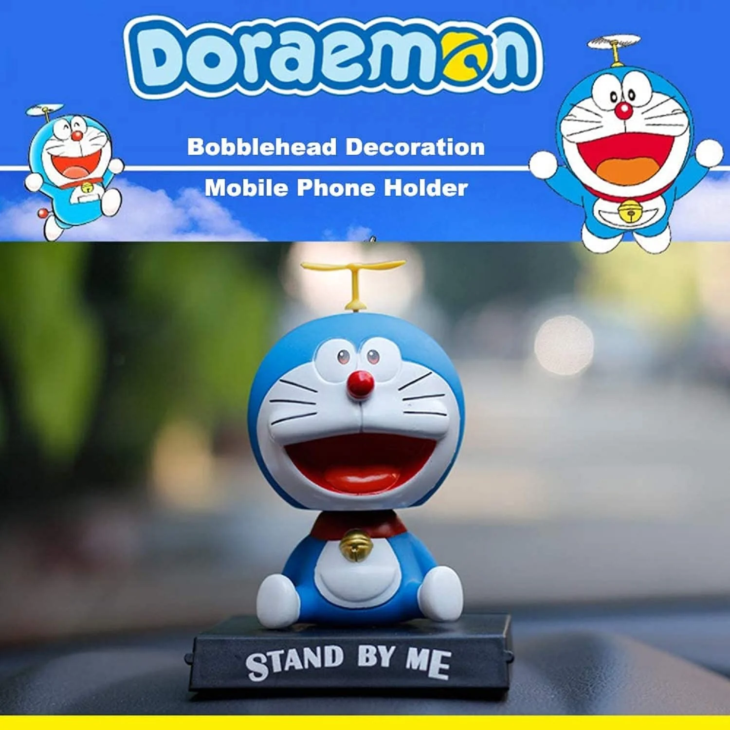 Doremon Bobblehead With Mobile Holder - Image 5
