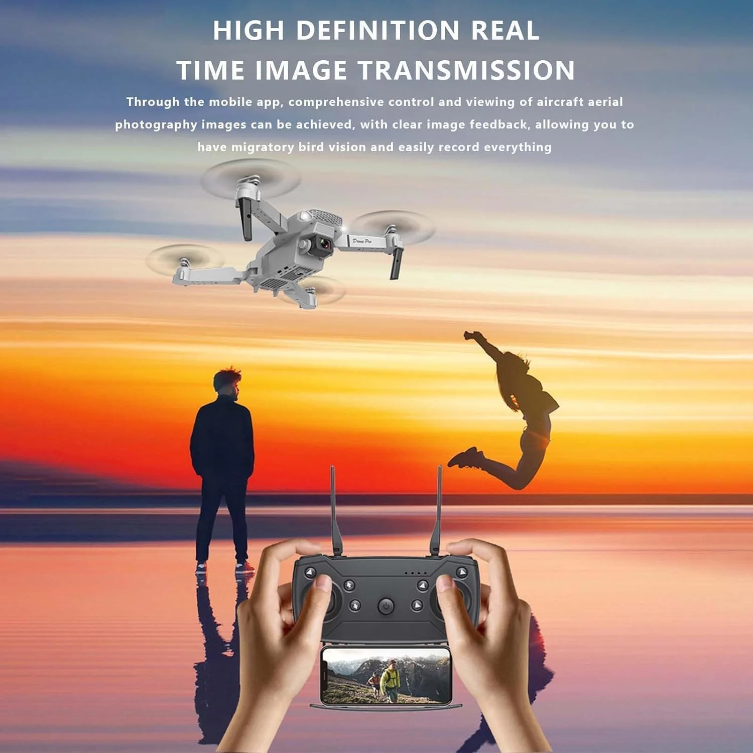E88 Pro Drone with 1080P Camera 2 Batteries One Key Take Off Land Altitude Hold Automatic Avoidance Obstacles 360° Flip With Aerial Photography Drone (Dual-Battery) - Image 3