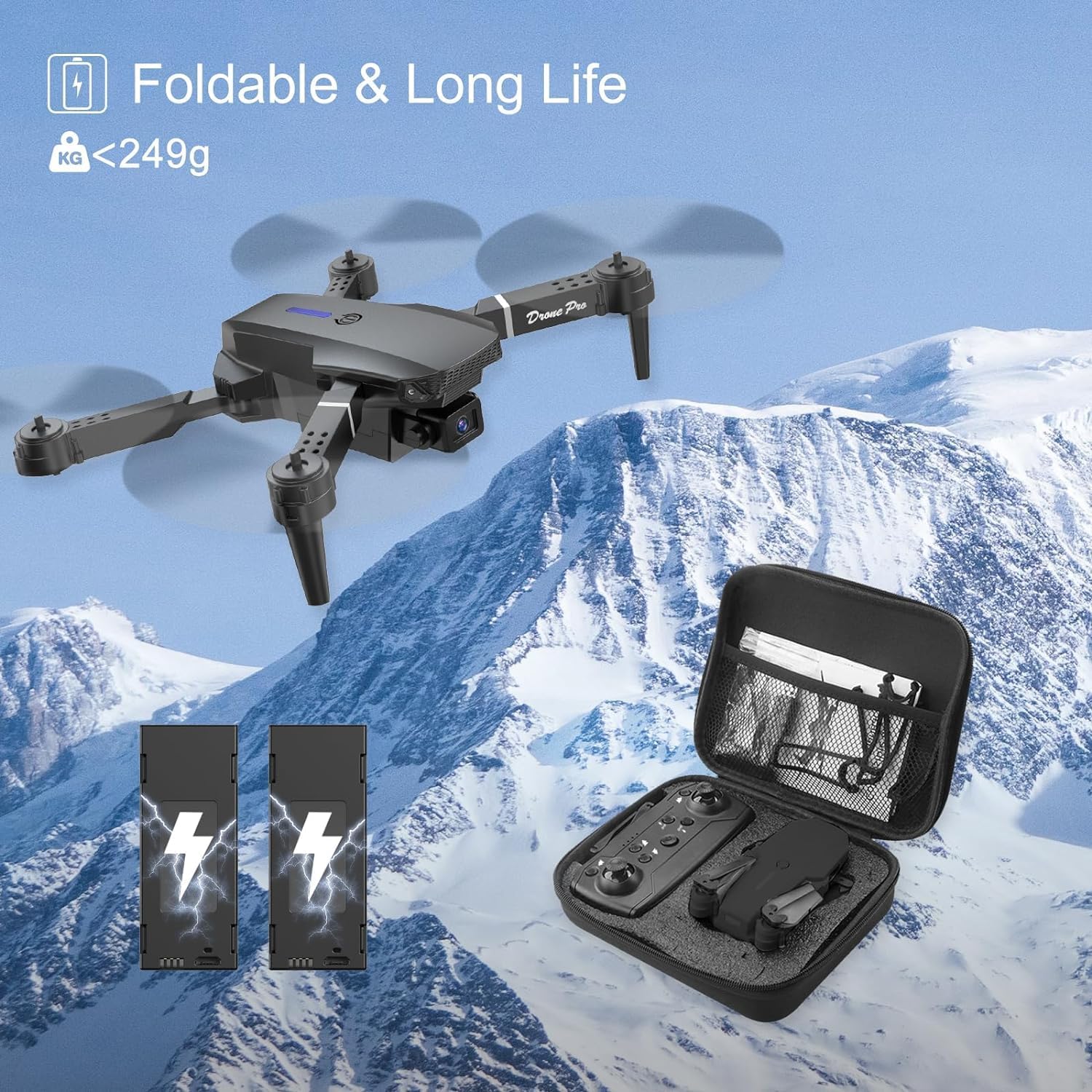 E88-Pro-Drone-with-4K-Camera-WiFi-FPV-1080P-HD-Dual-Foldable-RC-Drone-Altitude-Hold-Headless-Mode-Visual-Positioning-Auto-Return-App-Control - Image 3