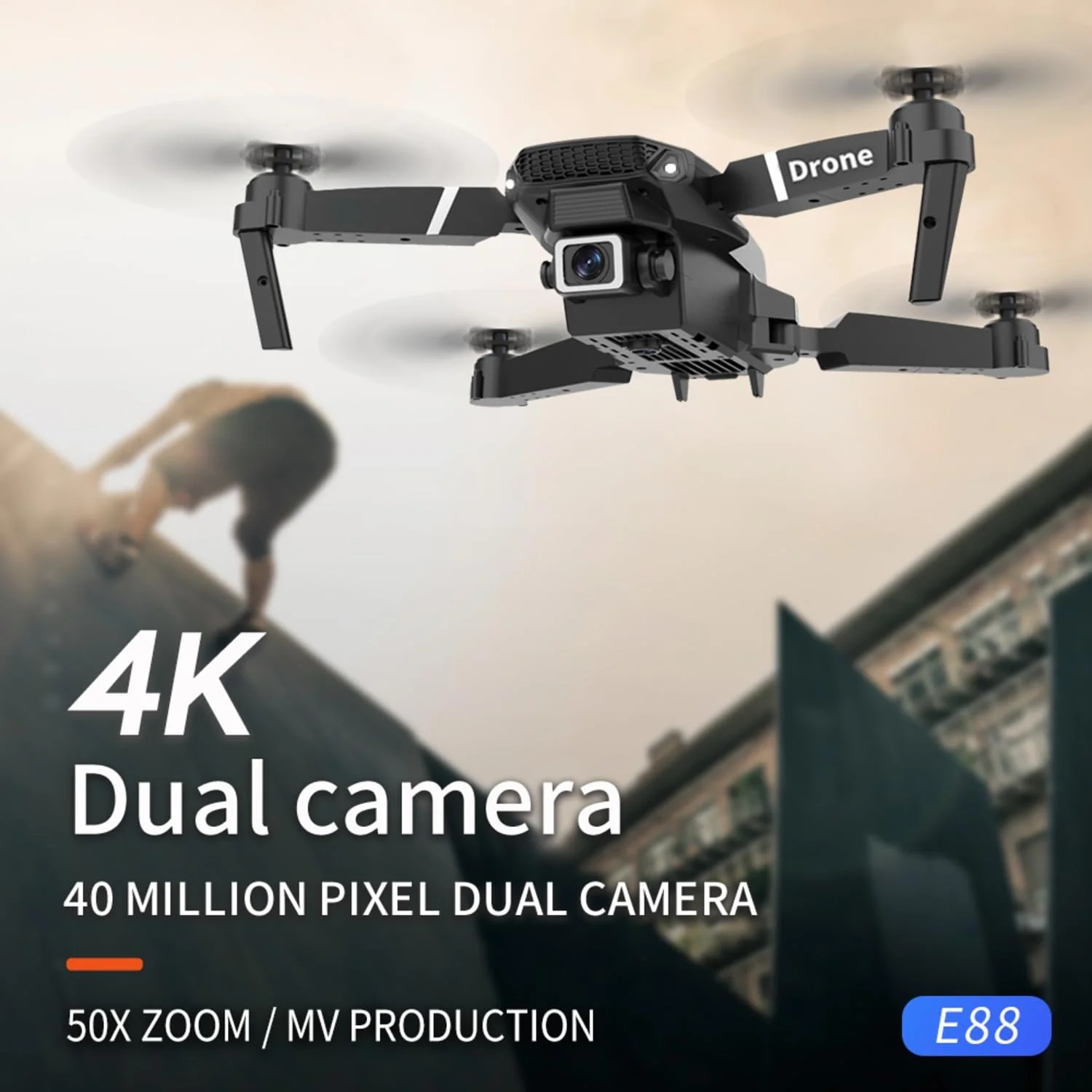 E88 Pro Drone with 4K Camera, WiFi FPV 1080P HD Dual Foldable RC Quadcopter Altitude Hold, Headless Mode, Visual Positioning - Image 4
