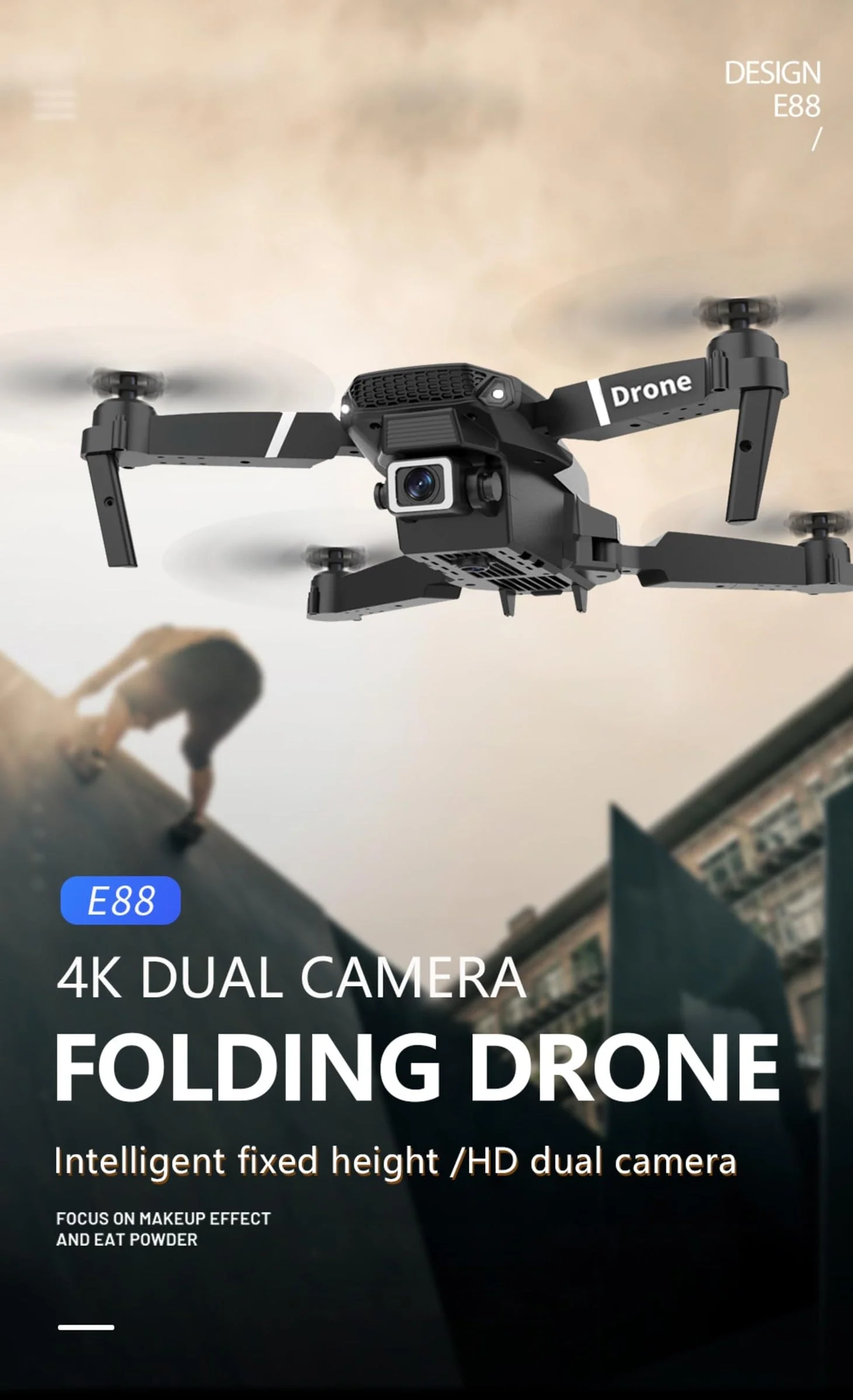 E88 Pro Drone with 4K Camera, WiFi FPV 1080P HD Dual Foldable RC Quadcopter Altitude Hold, Headless Mode, Visual Positioning - Image 5