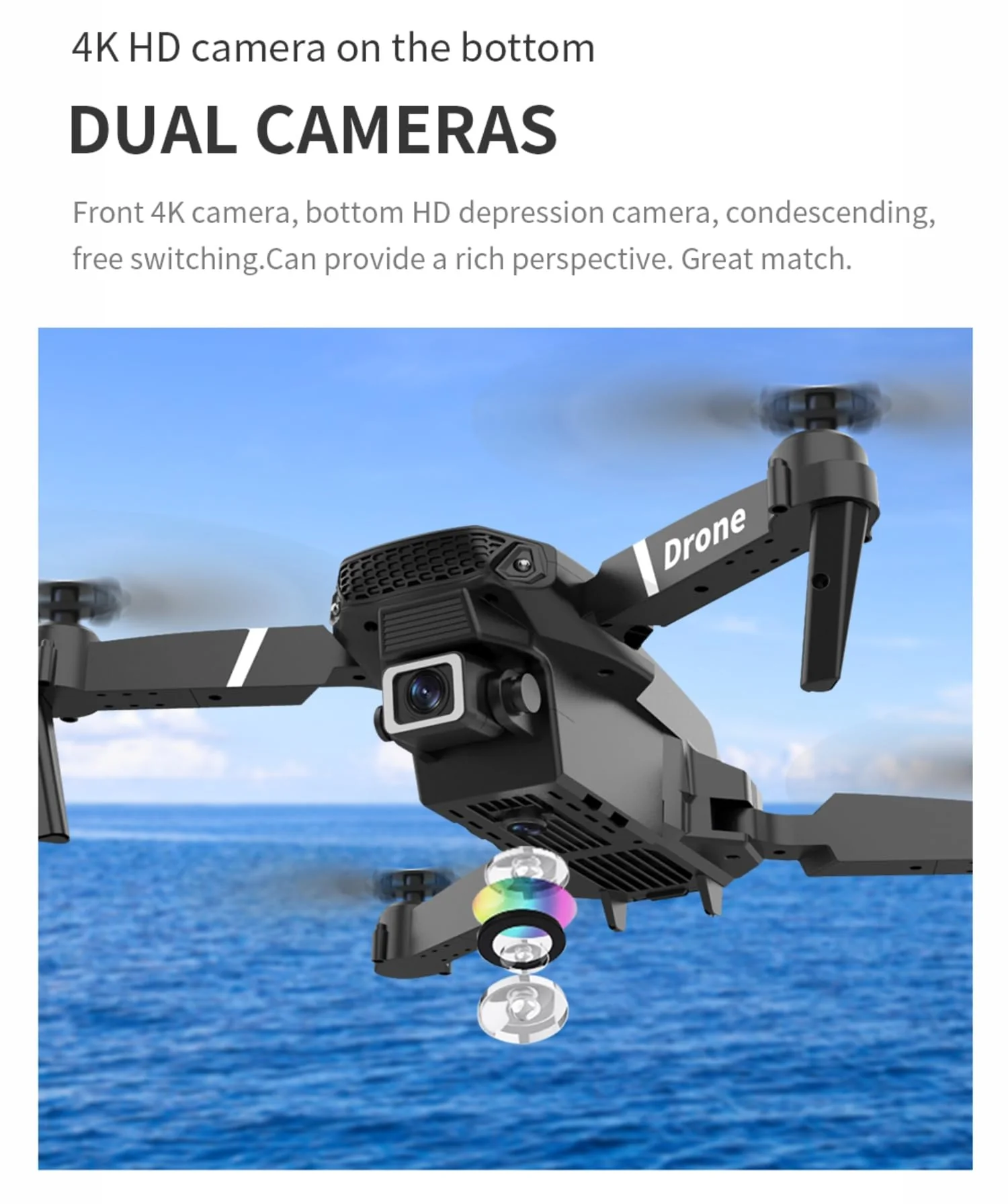 E88 Pro Drone with 4K Camera, WiFi FPV 1080P HD Dual Foldable RC Quadcopter Altitude Hold, Headless Mode, Visual Positioning - Image 7