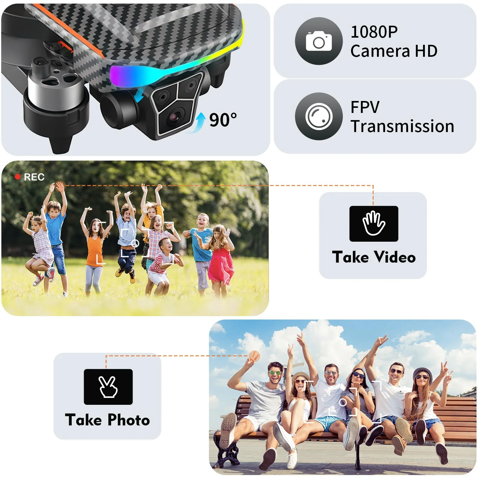 F168 Drone HD Dual Camera Powerful Brushless Motor Optical Flow Positioning Intelligent Obstacle Avoidance Intelligent Tracking Foldable Remote Control Aerial Photography Drone Carbon Fiber - Image 6