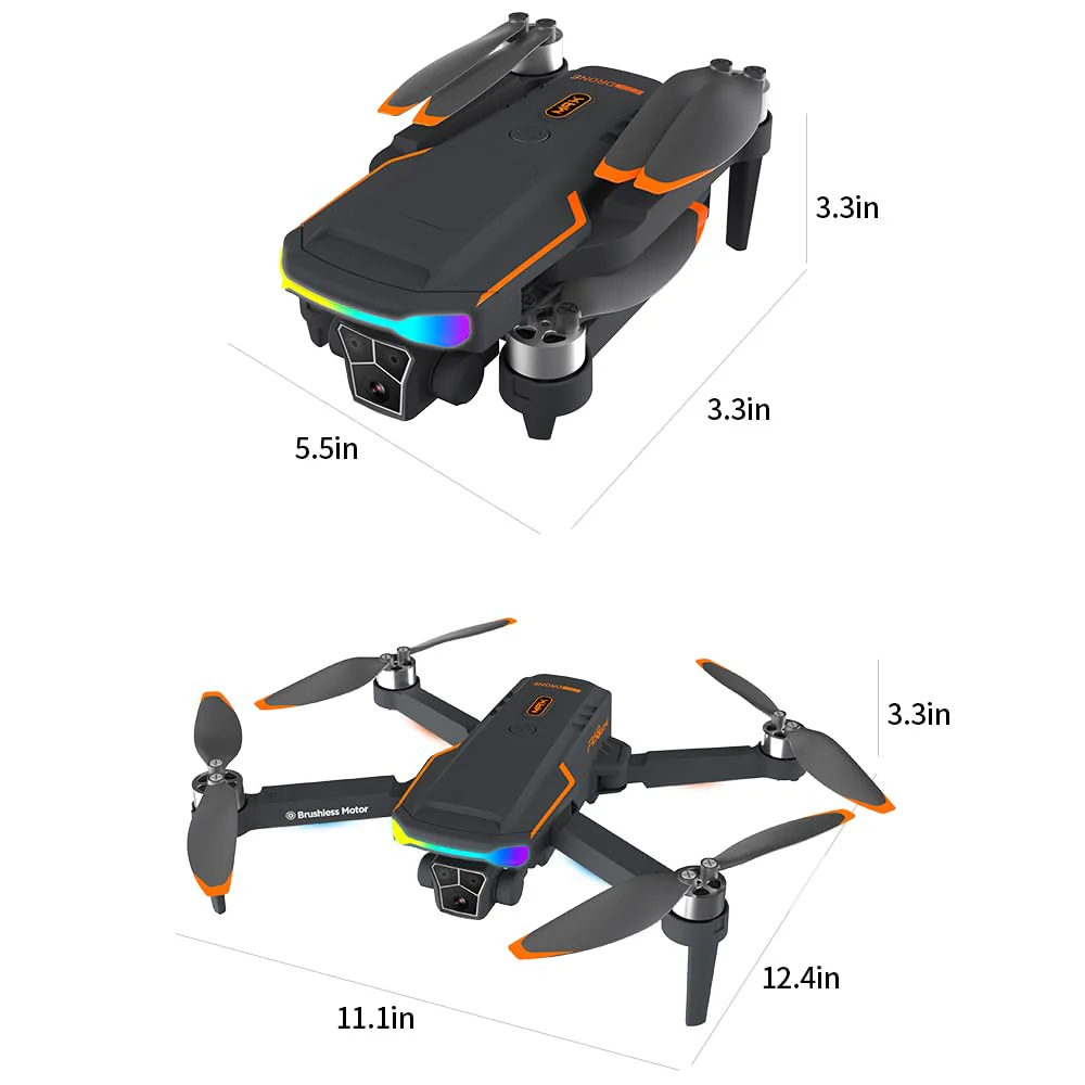 F168 Drone HD Dual Camera Powerful Brushless Motor Optical Flow Positioning Intelligent Obstacle Avoidance Intelligent Tracking Foldable Remote Control Aerial Photography Drone Carbon Fiber - Image 7