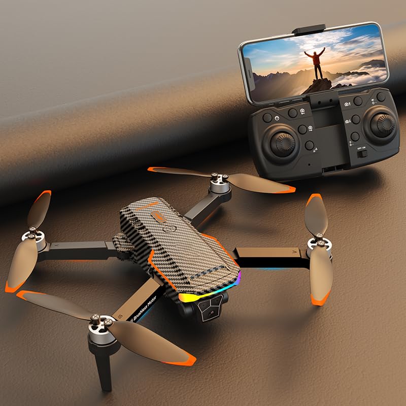 F168 Drone HD Dual Camera Powerful Brushless Motor Optical Flow Positioning Intelligent Obstacle Avoidance Intelligent Tracking Foldable Remote Control Aerial Photography Drone Carbon Fiber - Image 9