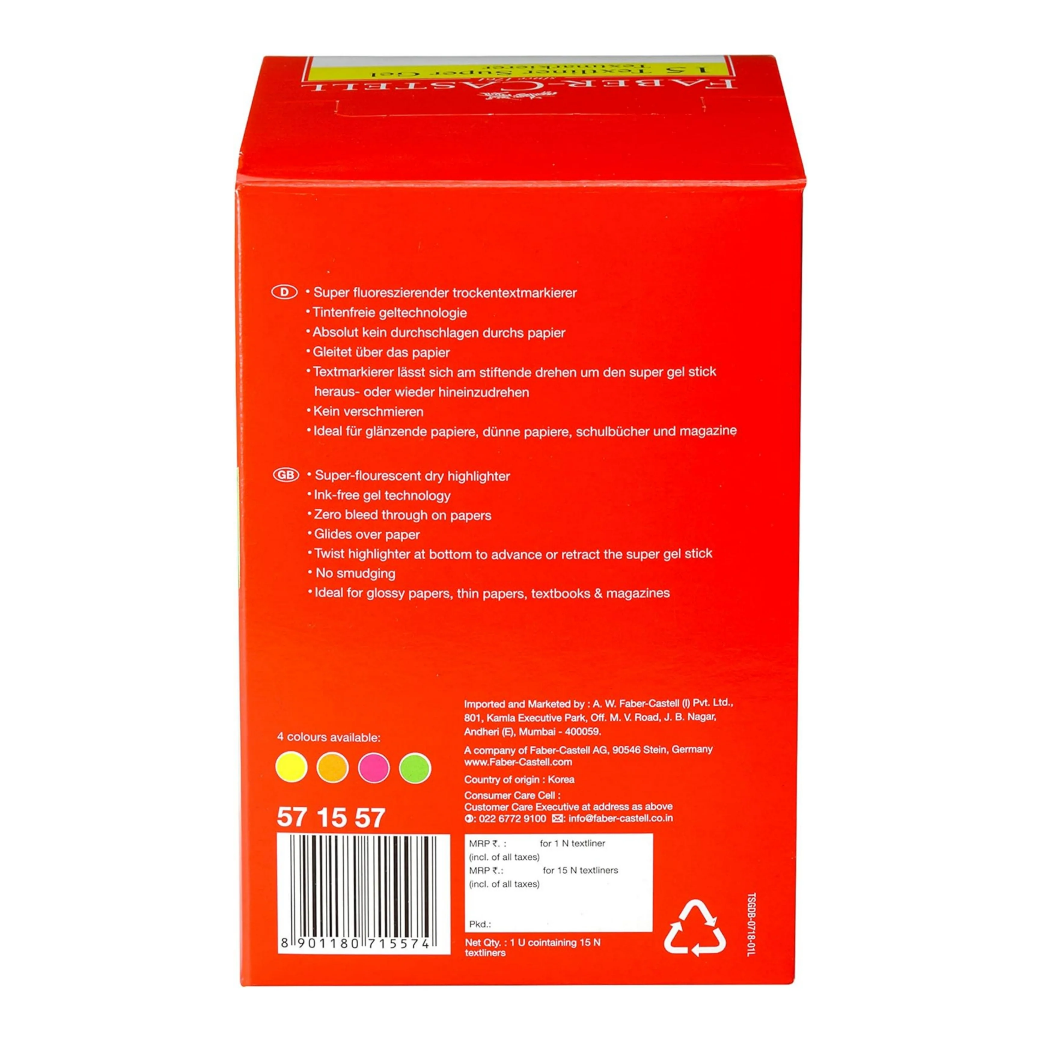Faber-Castell Gel Textliner - Pack of 15 (Assorted) - Image 2