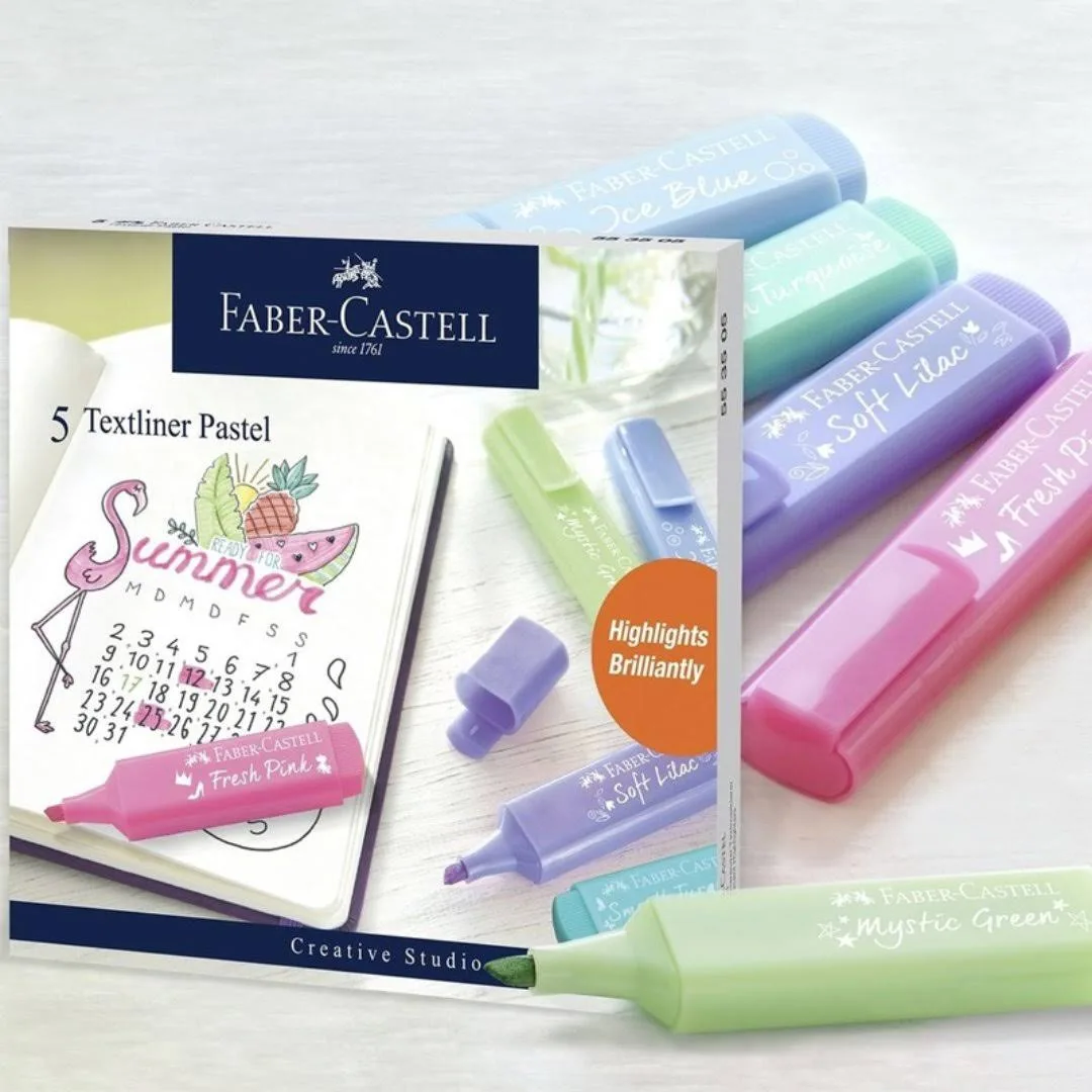 Faber Castell Pastel Textliners Set of 5 - Image 2