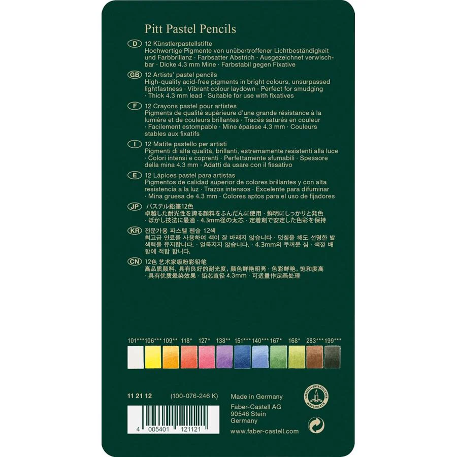 Faber Castell Pitt Pastel Pencil Set - Pack of 12 - Image 4
