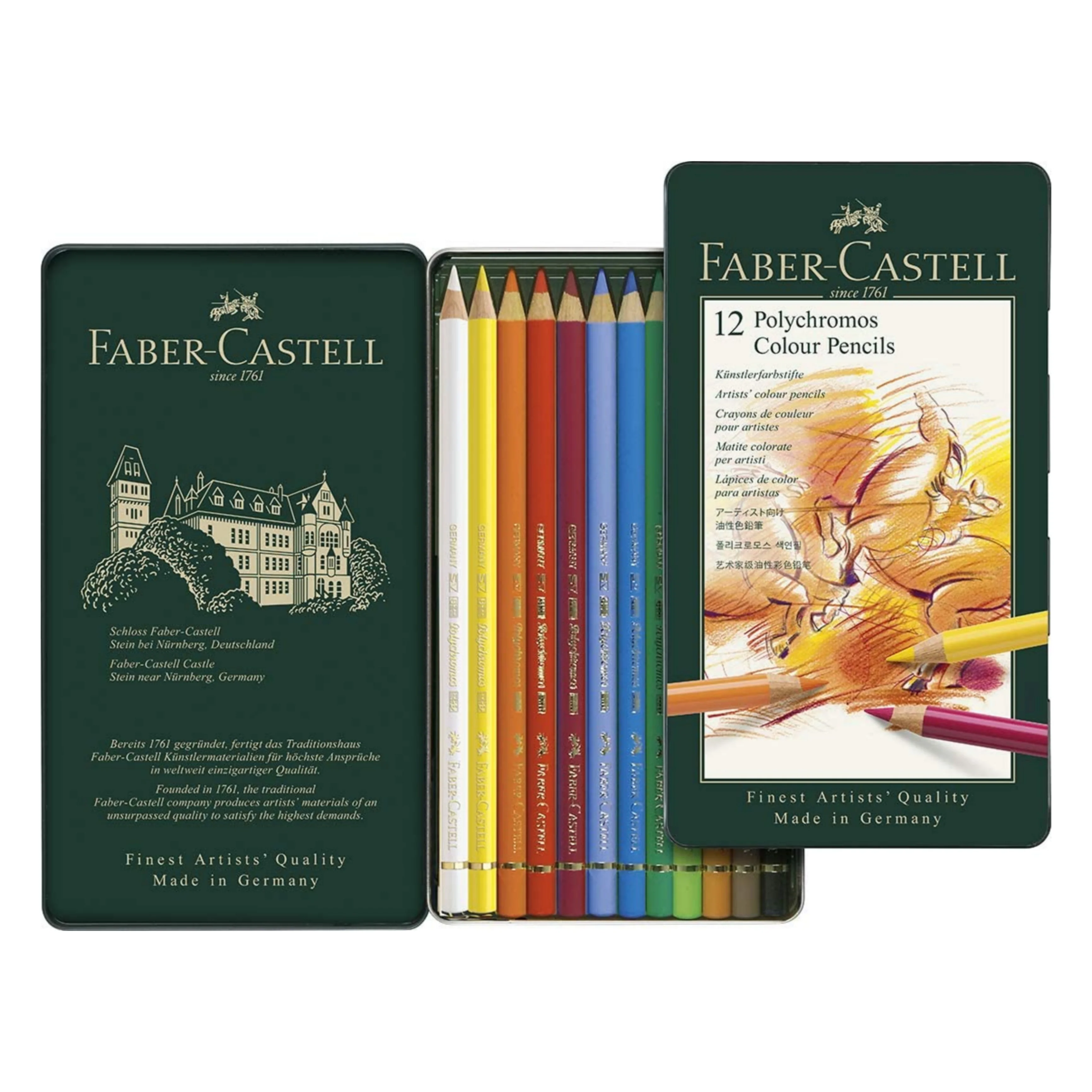 Faber-Castell Polychromos Color Pencil Set - Pack of 12 - Image 2