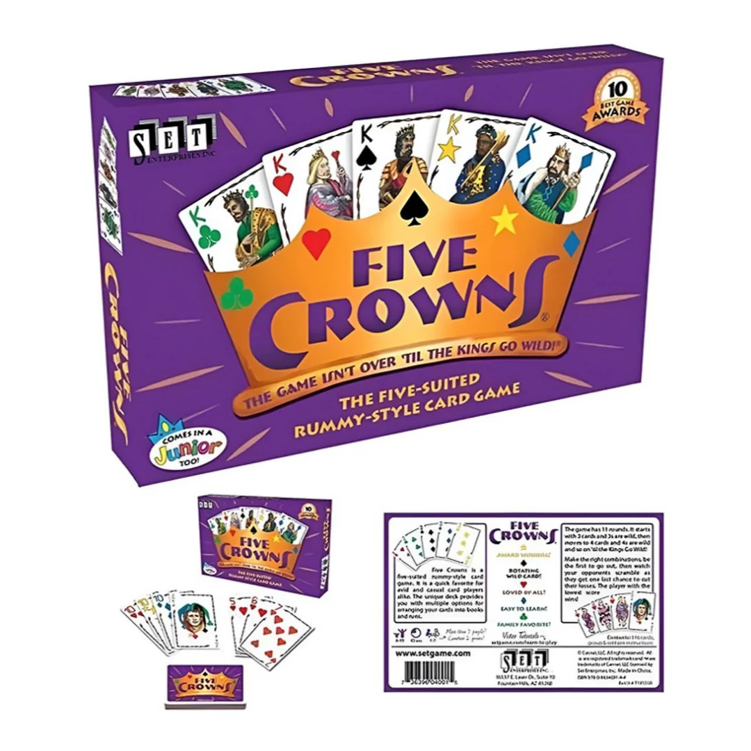 Five Crowns - The Game Isn't Over Until the Kings Go Wild! The 5 Suited Rummy Style Card Game - Image 5