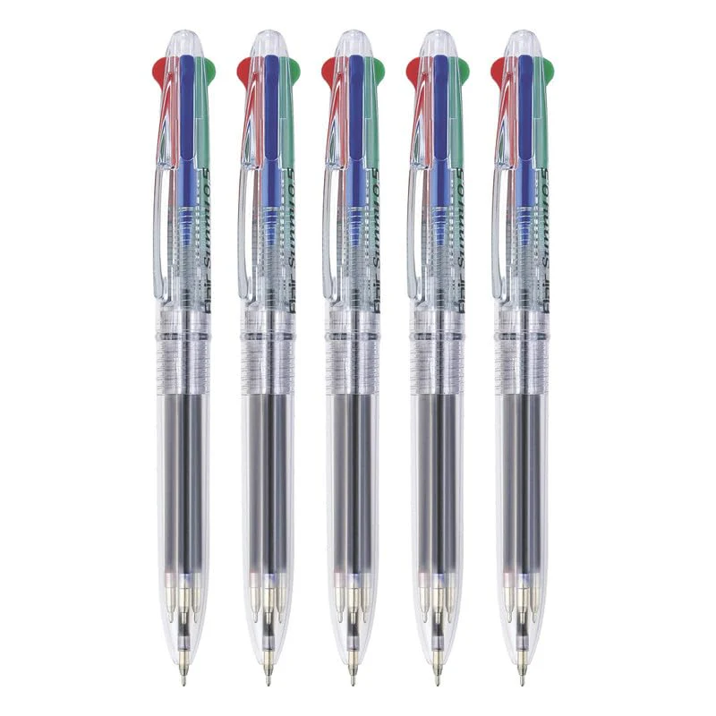 Flair Sunny Retractable 0.5mm Ball Pen Box Pack | Swiss Tip Technology | Retractable Mechanism & Low Viscosity Ink System | Smooth & Effortless Writing With Sleek Clip Design | Pack of 5 Pens