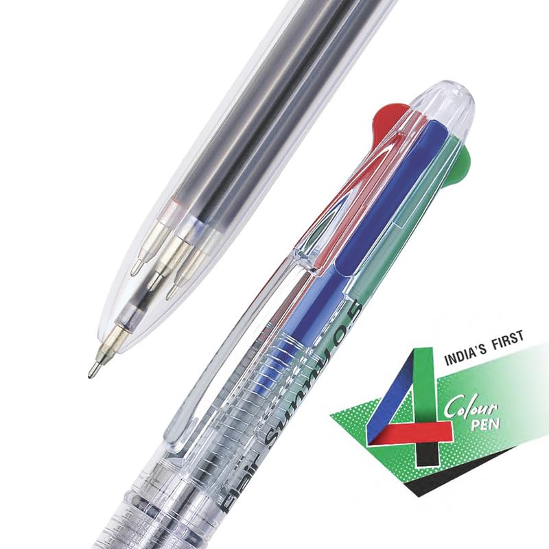 Flair Sunny Retractable 0.5mm Ball Pen Box Pack | Swiss Tip Technology | Retractable Mechanism & Low Viscosity Ink System | Smooth & Effortless Writing With Sleek Clip Design | Pack of 5 Pens - Image 3