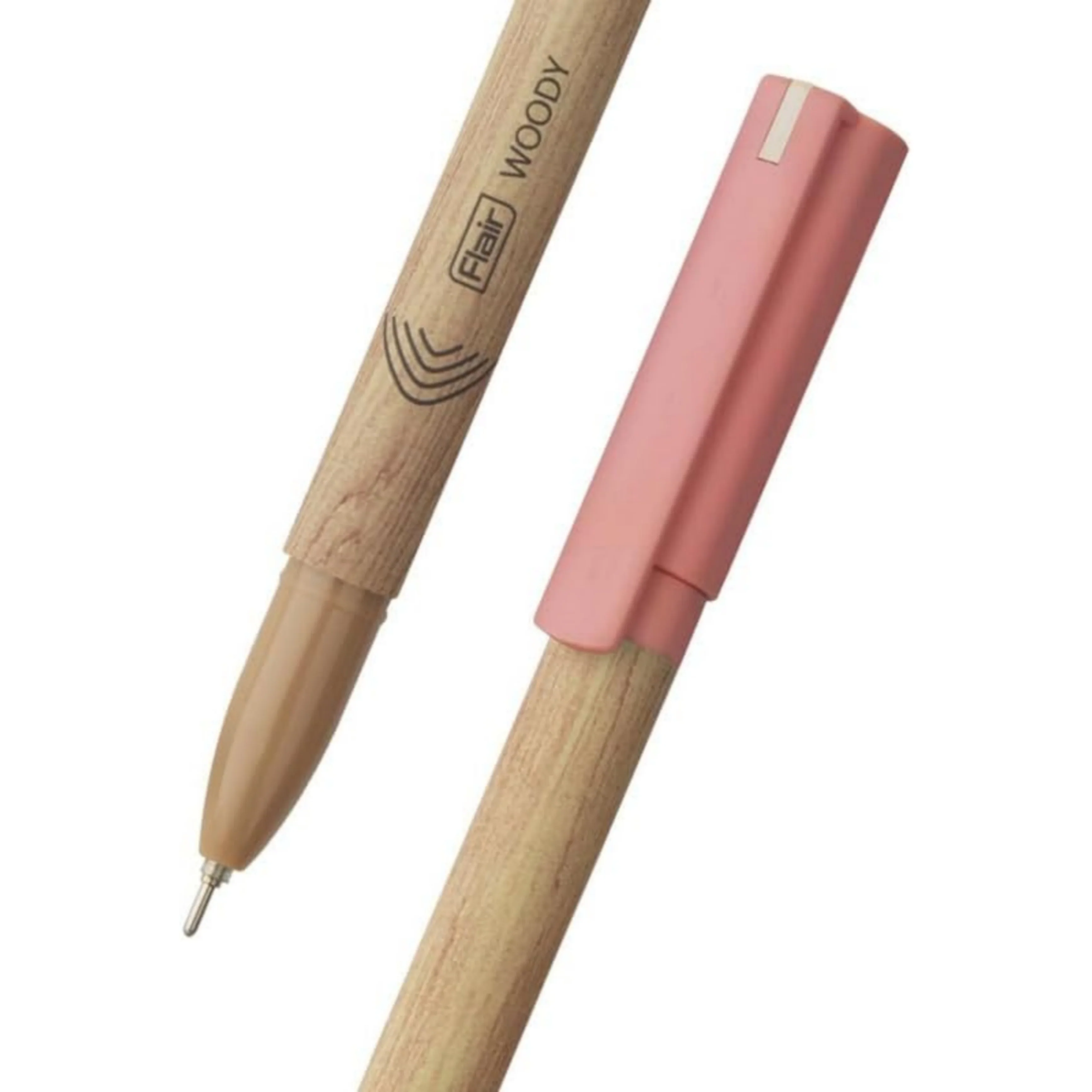 Flair Woody 0.7mm Ball Pen | Attractive Woody Design | Smooth Ink Flow System With Low-Viscosity Ink | Smudge Free Writing | Red Ink - Pack of 10 Pens - Image 2