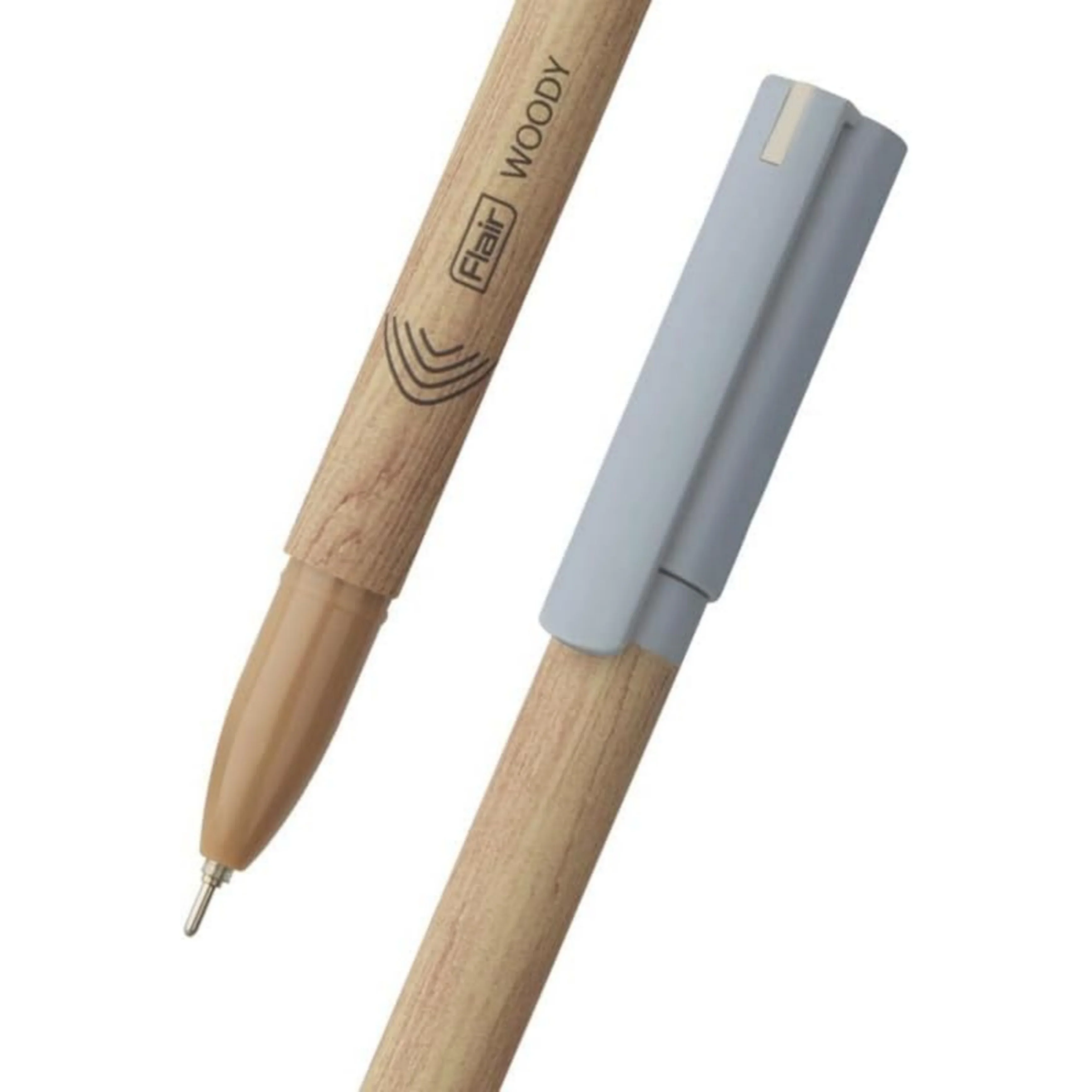 Flair Woody 0.7mm Ball Pen | Attractive Woody Design | Smooth Ink Flow System With Low-Viscosity Ink | Smudge Free Writing | Black Ink - Pack of 10 Pens - Image 2