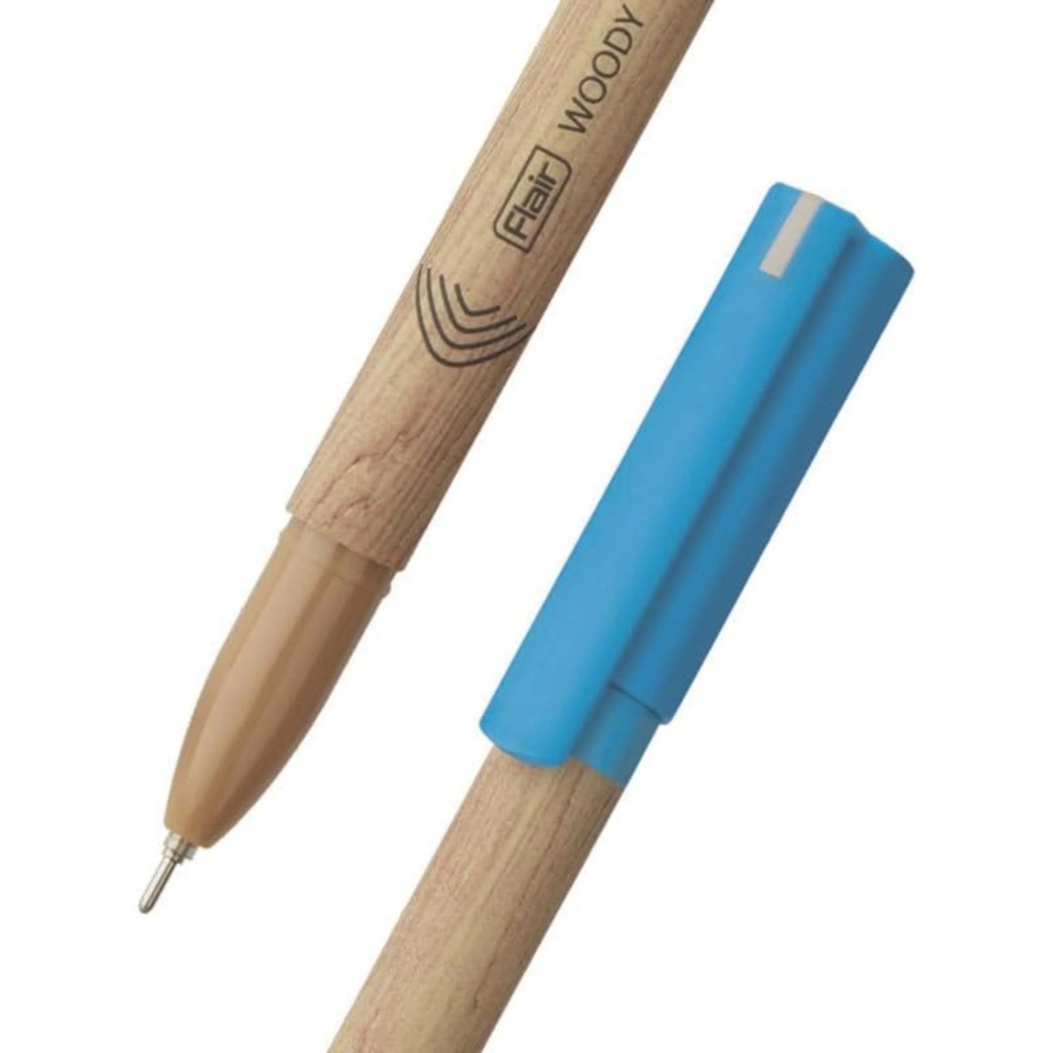 Flair Woody 0.7mm Ball Pen | Attractive Woody Design | Smooth Ink Flow System With Low-Viscosity Ink | Smudge Free Writing | Blue Ink - Pack of 10 Pens - Image 3