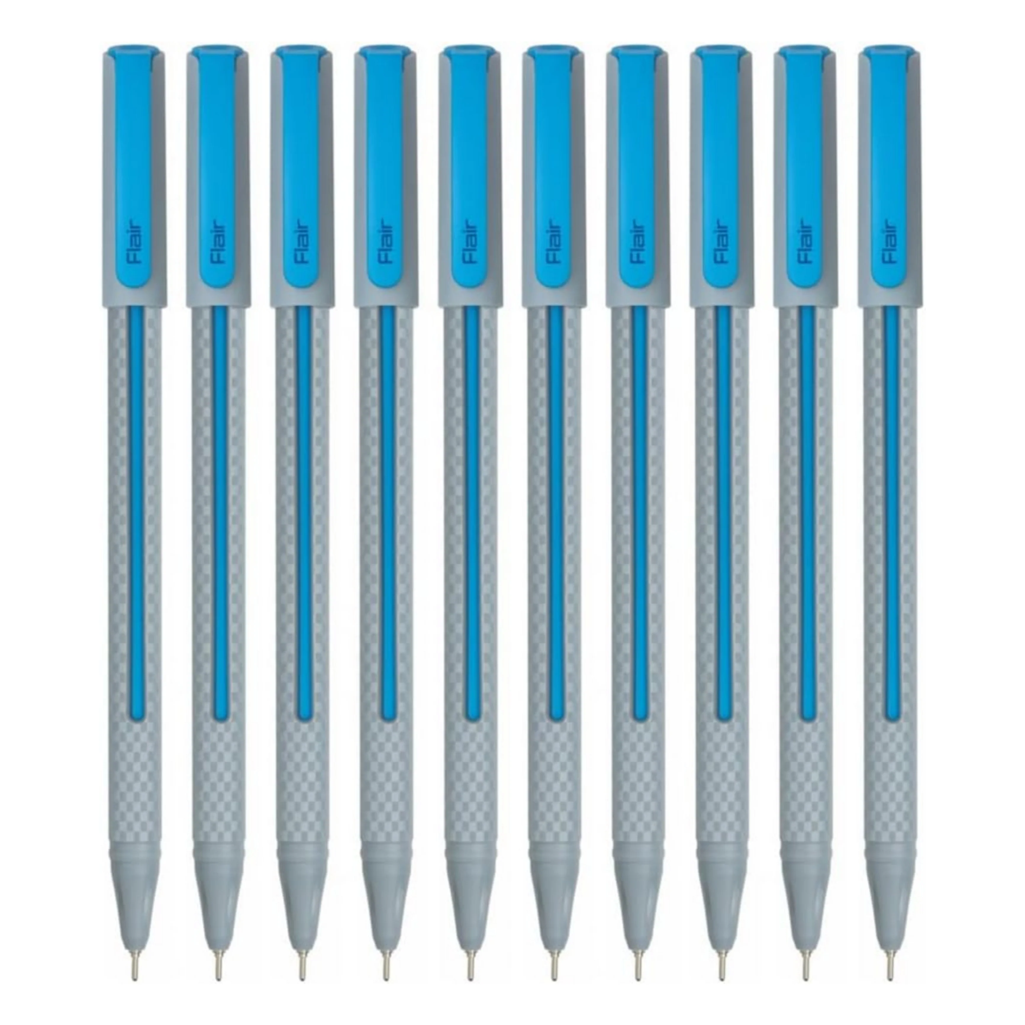 Flair Yolo Ball Pen | 0.6 mm Tip Size | Light Weight Sleek Body With Smooth Performance | Low-Viscosity Ink For Smudge Free Writing | Blue Ink, Set Of 10