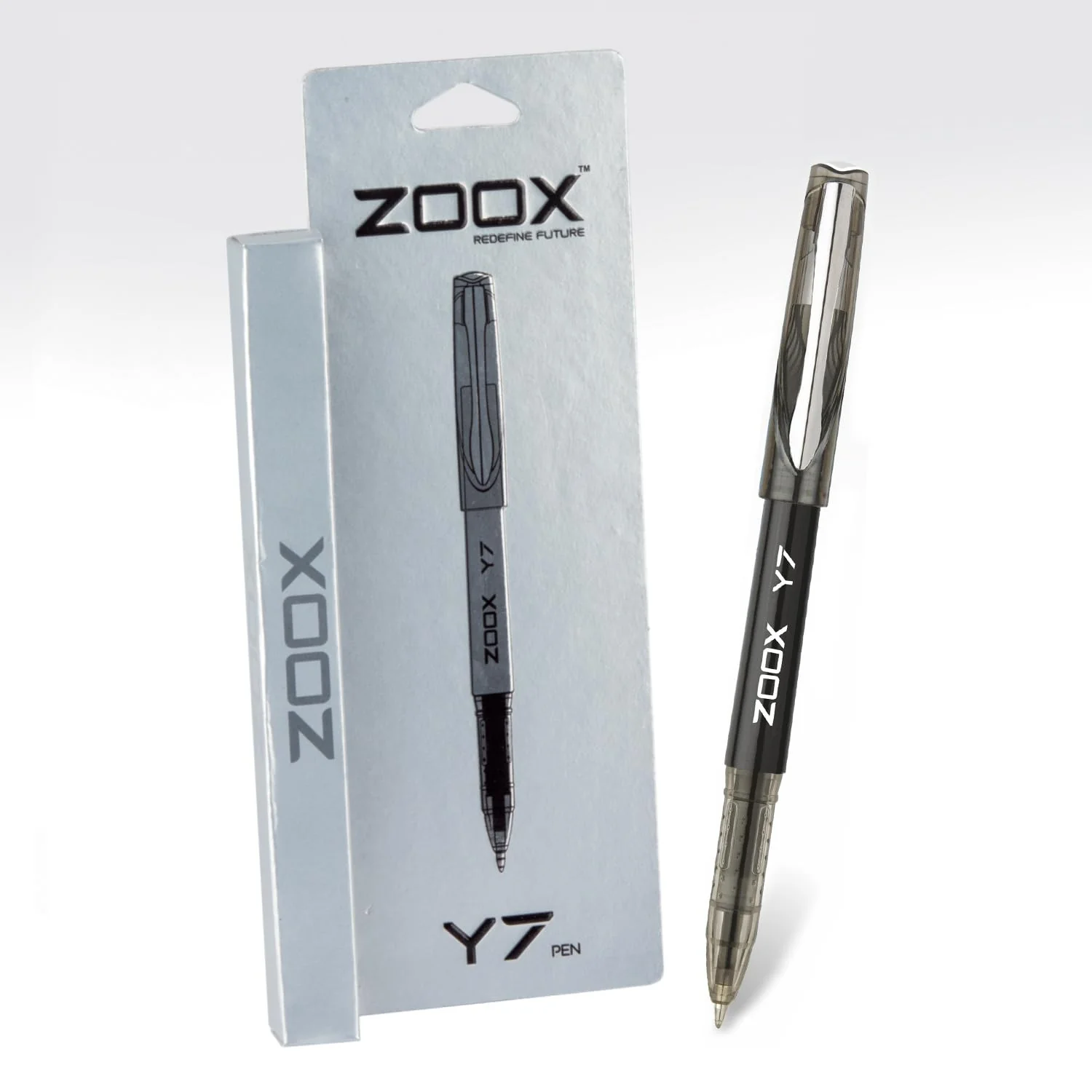 Flair Zoox Y7 Ball Pen | Sturdy Body With Elegant Metal Clip | Dotted Texture For Better Holding | Jumbo Refill With Large Ink Capacity | Black Ink - Image 4